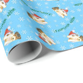 幸せなHowlidayワイヤーフォックステリア犬 ラッピングペーパー (ロールコーナー)