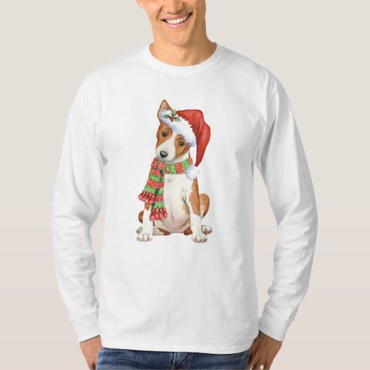 幸せなHowliday Basenji Tシャツ (正面)
