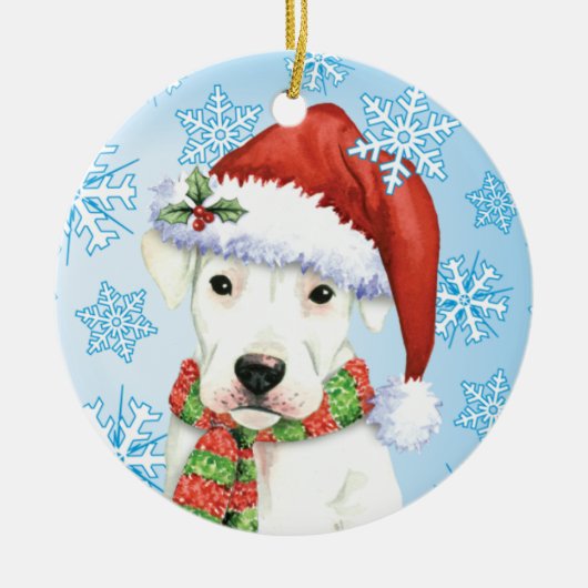 幸せなHowliday Dogo セラミックオーナメント (正面)