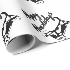 幸せなHowlidaysのクリスマスのバセットハウンド犬の紙 ラッピングペーパー