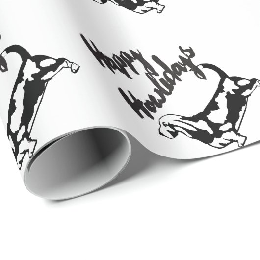 幸せなHowlidaysのクリスマスのバセットハウンド犬の紙 ラッピングペーパー (ロールコーナー)