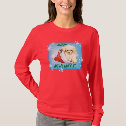 幸せなHowlidaysのトイプードル Tシャツ (正面)