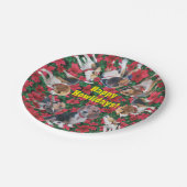 幸せなHowlidaysのビーグル犬のクリスマスの紙皿 ペーパープレート (アングル)