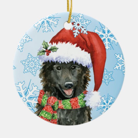 幸せなHowlidaysのベルギー人の牧羊犬 セラミックオーナメント (正面)