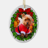 幸せなHowlidaysカスタムなペット写真 セラミックオーナメント (右)