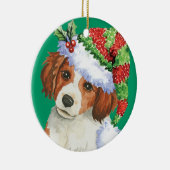 幸せなHowlidays Kooikerhondje セラミックオーナメント (右)