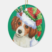 幸せなHowlidays Kooikerhondje セラミックオーナメント (左)