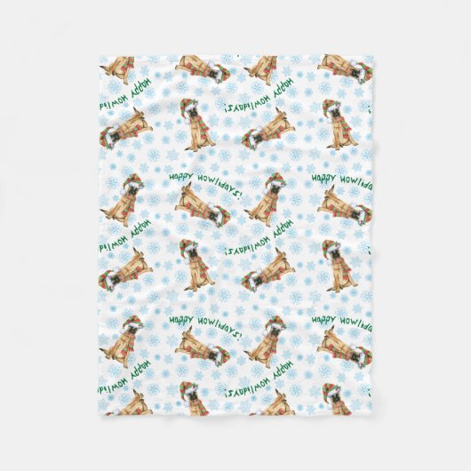 幸せなHowlidays Malinois フリースブランケット (正面)