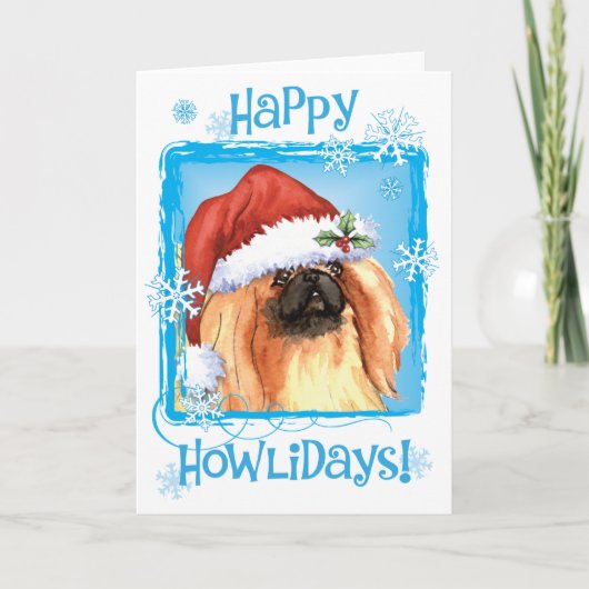 幸せなHowlidays Pekingese シーズンカード (正面)