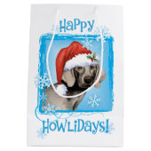 幸せなHowlidays Weimaraner ミディアムペーパーバッグ (裏面)