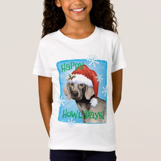 幸せなHowlidays Weimaraner Tシャツ (正面)