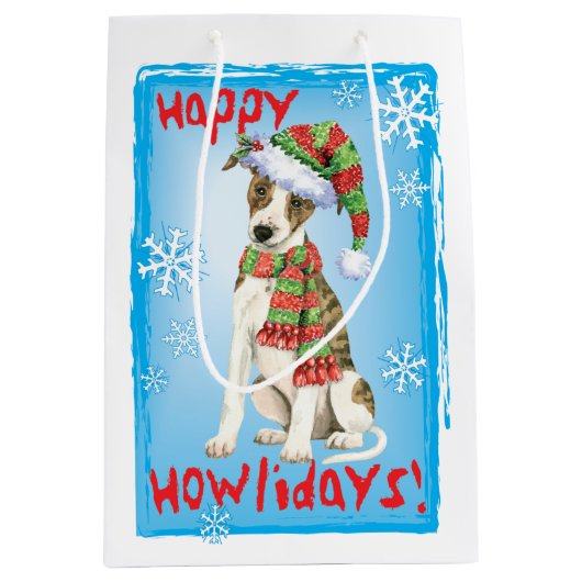幸せなHowlidays Whippet ミディアムペーパーバッグ (正面)