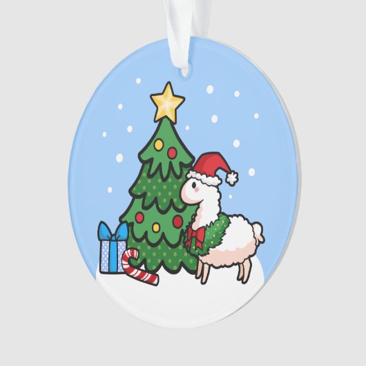 幸せなLlamadays オーナメント (正面)