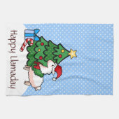 幸せなLlamadays キッチンタオル (横)