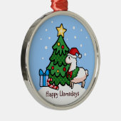 幸せなLlamadays メタルオーナメント (右)