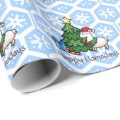 幸せなLlamadays ラッピングペーパー (ロールコーナー)