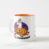 幸せなLlamaween ツートーンマグカップ (正面左)