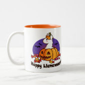 幸せなLlamaween ツートーンマグカップ (左)