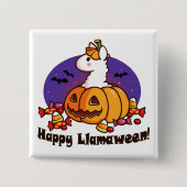 幸せなLlamaween 缶バッジ (正面)