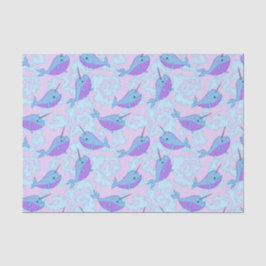 幸せなNarwhalパターンティッシュペーパー 薄葉紙