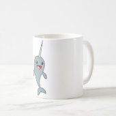 幸せなNarwhal コーヒーマグカップ (正面右)