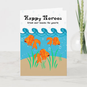 幸せなNorooz -ペルシャの新年-金魚およびBub シーズンカード