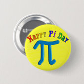 幸せなPi日のギフト、ユニークなエンボスのデザイン 缶バッジ (正面&裏面)