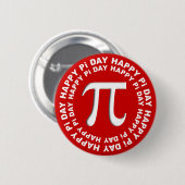 幸せなPi日は赤と白ボタンがかかります 缶バッジ (正面&裏面)