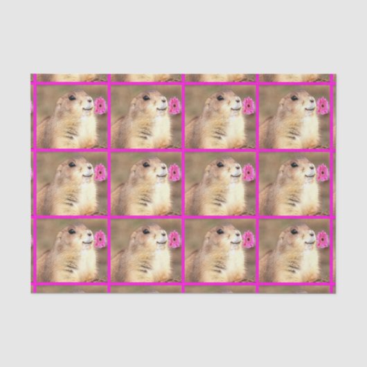 幸せなPraire犬のティッシュペーパー 薄葉紙 (正面)