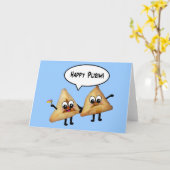 幸せなPurimはhamantaschen カード (黄色い花)