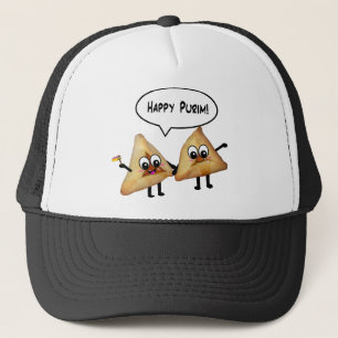 幸せなPurimはhamantaschen キャップ