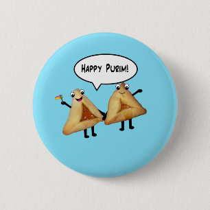 幸せなPurim -カスタマイズ可能な背景色 缶バッジ