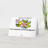 幸せなStゲオルゲス日のおもしろいの漫画の英国の旗の魚 カード (裏面)