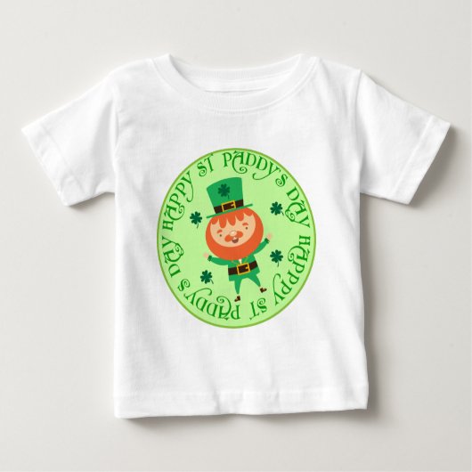 幸せなSt paddys dayの小妖精のベビーのティー ベビーTシャツ (正面)
