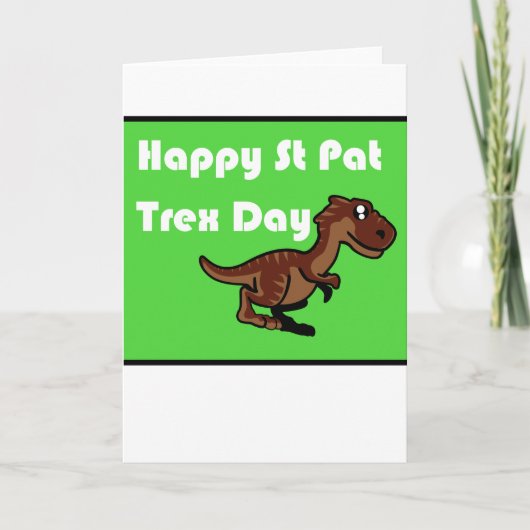 幸せなSt Pat Trex日St patricks day シーズンカード (正面)