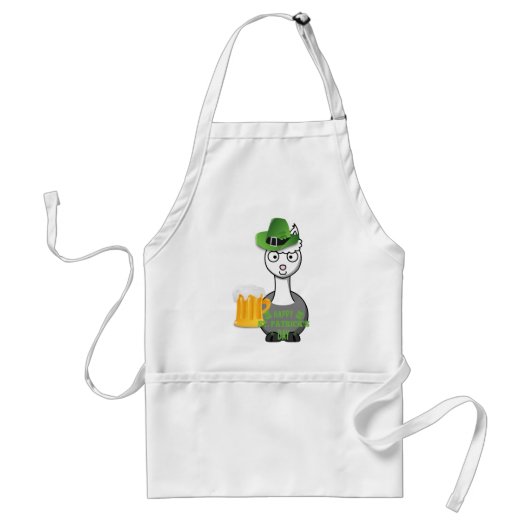 幸せなst patricks dayアルパカ スタンダードエプロン (正面)