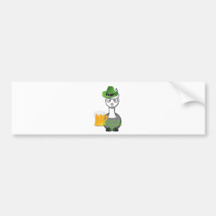 幸せなst patricks dayアルパカ バンパーステッカー