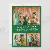 幸せなSt patricks dayシャムロックの家族の写真 シーズンカード (正面)