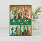 幸せなSt patricks dayシャムロックの家族の写真 シーズンカード (スタンド正面)