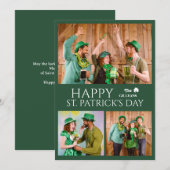 幸せなSt patricks dayシャムロックの家族の写真 シーズンカード (正面/裏面)