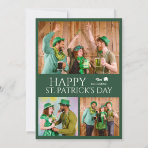 幸せなSt patricks dayシャムロックの家族の写真 シーズンカード