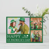 幸せなSt patricks dayシャムロックの家族の写真 シーズンカード (スタンド正面)