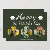 幸せなSt patricks dayシャムロックの家族の写真 シーズンカード (正面/裏面)