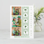 幸せなSt patricks dayシャムロックの家族の写真 シーズンカード (スタンド正面)