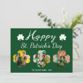 幸せなSt patricks dayシャムロックの家族の写真 シーズンカード (スタンド正面)