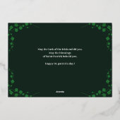 幸せなSt patricks dayシャムロックの家族の写真 箔シーズンカード (裏面)