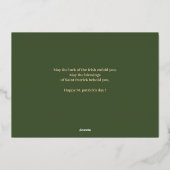 幸せなSt patricks dayシャムロックの家族の写真 箔シーズンカード (裏面)