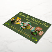 幸せなSt patricks dayシャムロックの家族の写真 箔シーズンカード (回転した状態)