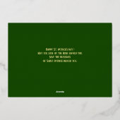 幸せなSt patricks dayシャムロックの家族の写真 箔シーズンカード (裏面)