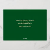 幸せなSt patricks dayシャムロックの家族の写真 箔シーズンカード (裏面)